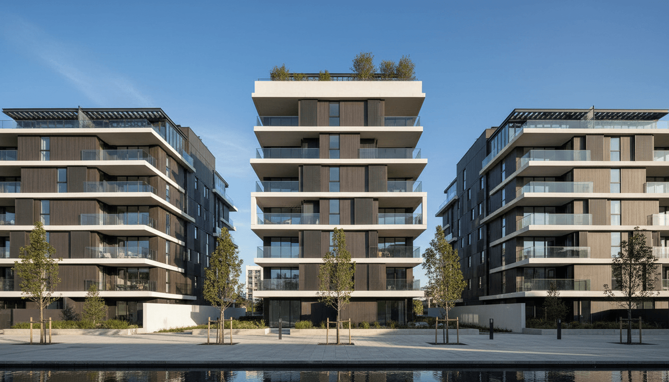 Modern buildings in a residential area
